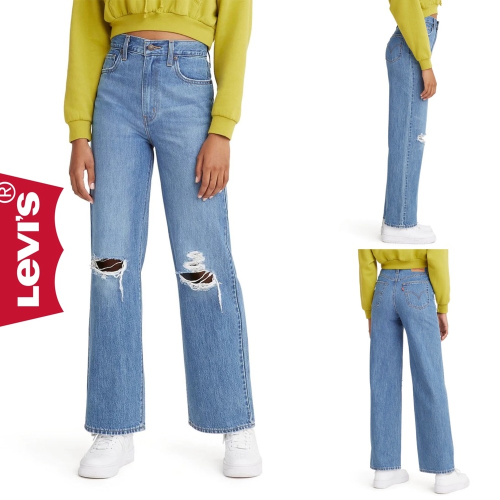 Levi’s | High Waist Straight Leg Mom Boyfriend Distressed Denim Jeans